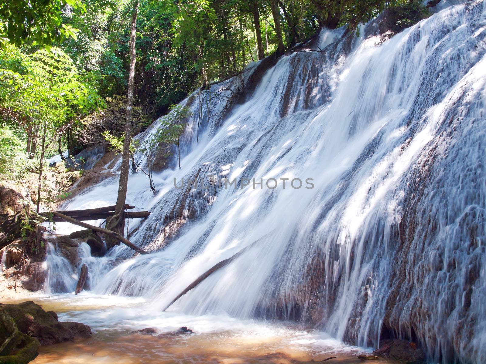 Pha Tat Waterfall, Khuean Srinagarindra National Park, Kanchanaburi, Thailand