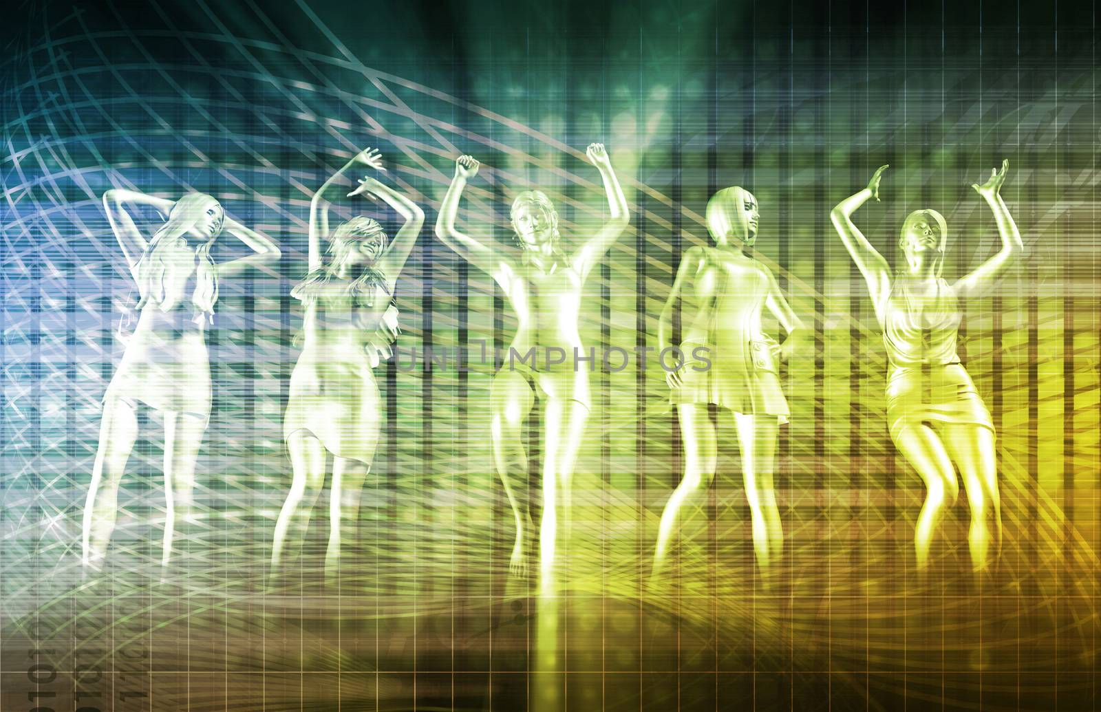 Nightclub Dancers Dancing to the Music Concept
