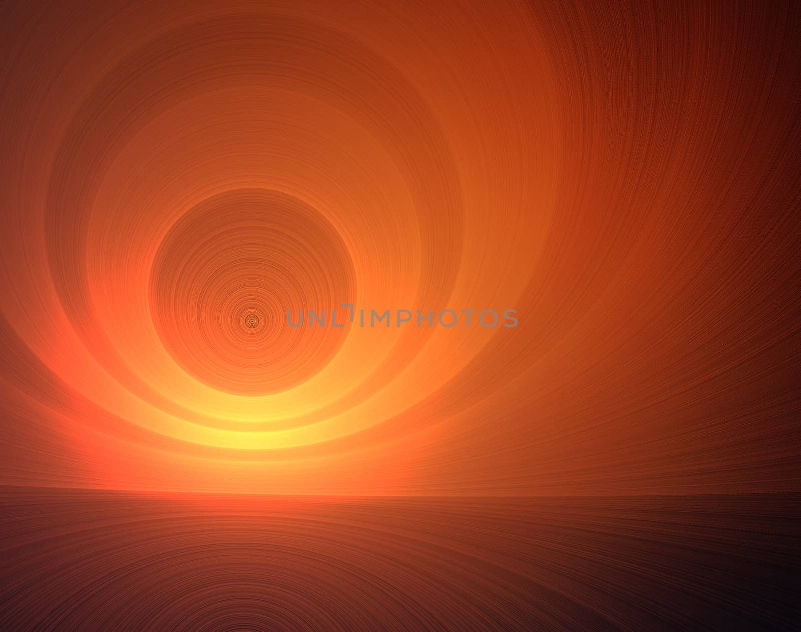 Fractal image on a black background are rendered bright orange - red  line in the  of a whirlwind.