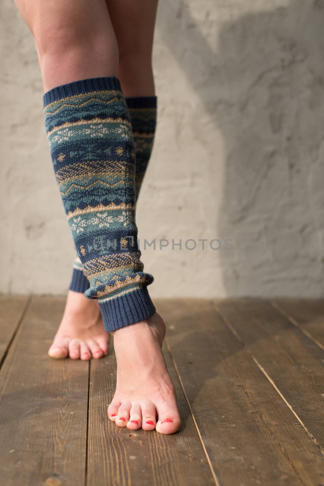 Female legs in gaiters and a pedicure by rogkoff