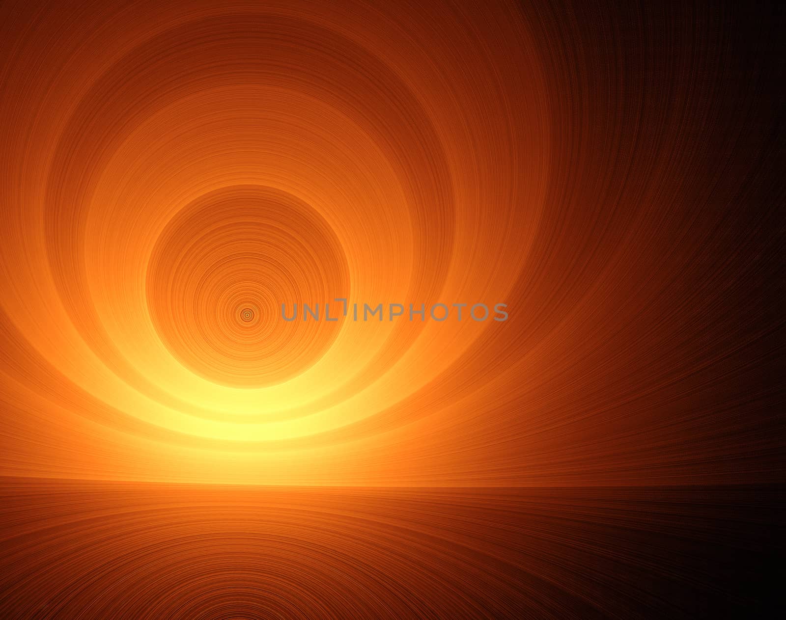 Fractal image on a black background are rendered bright orange - red  line in the  of a whirlwind.