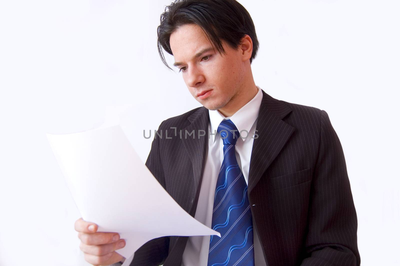 Job conceptual image. Clerk reviews the documents.