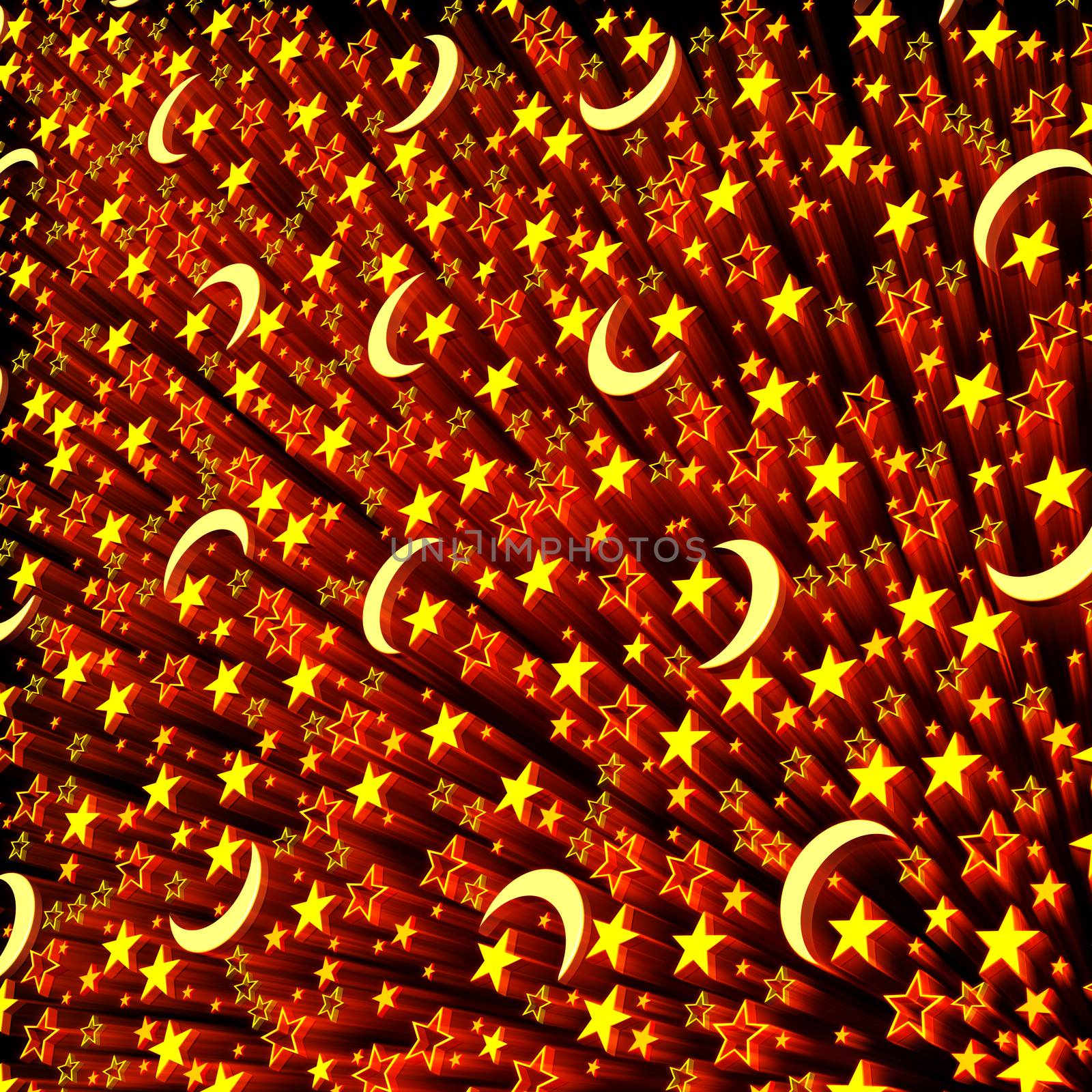 set of shiny gold stars in motion by merzavka