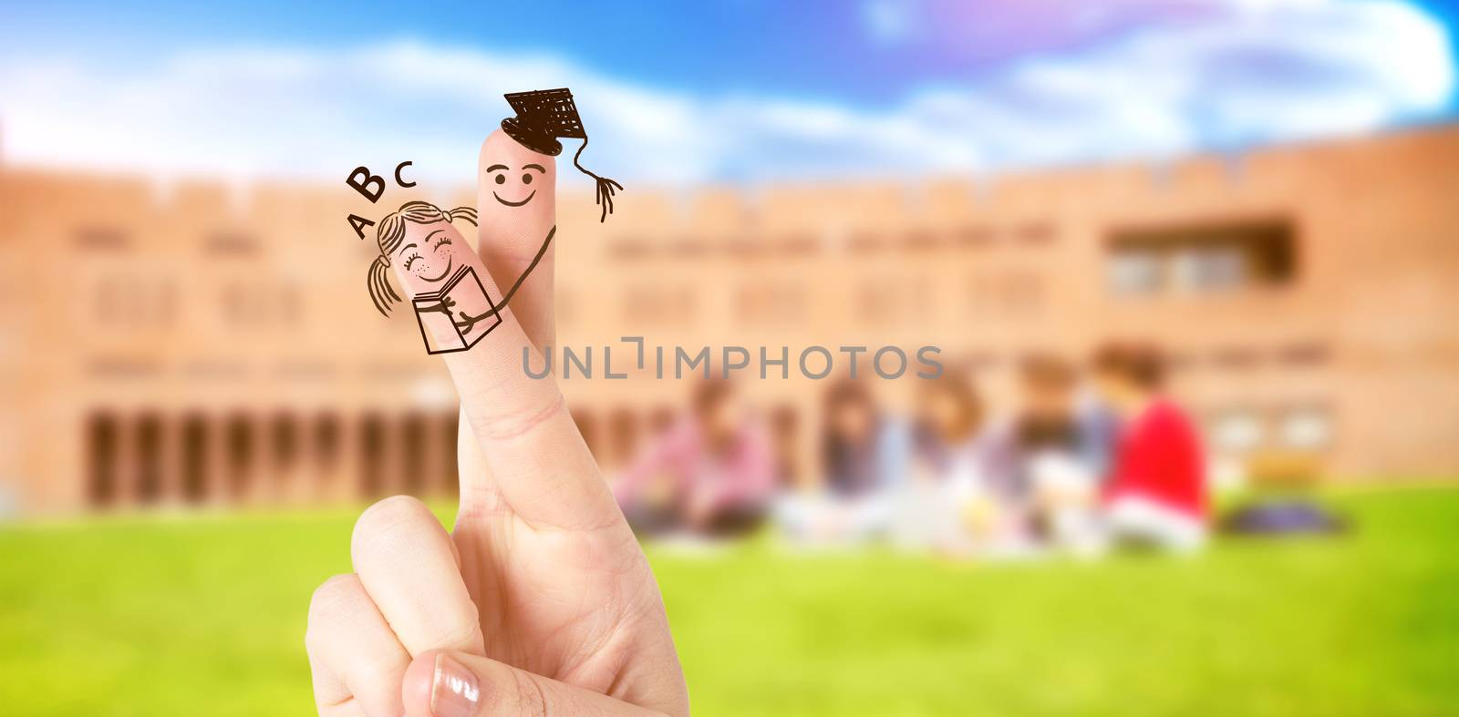 Composite image of fingers posed as students by Wavebreakmedia