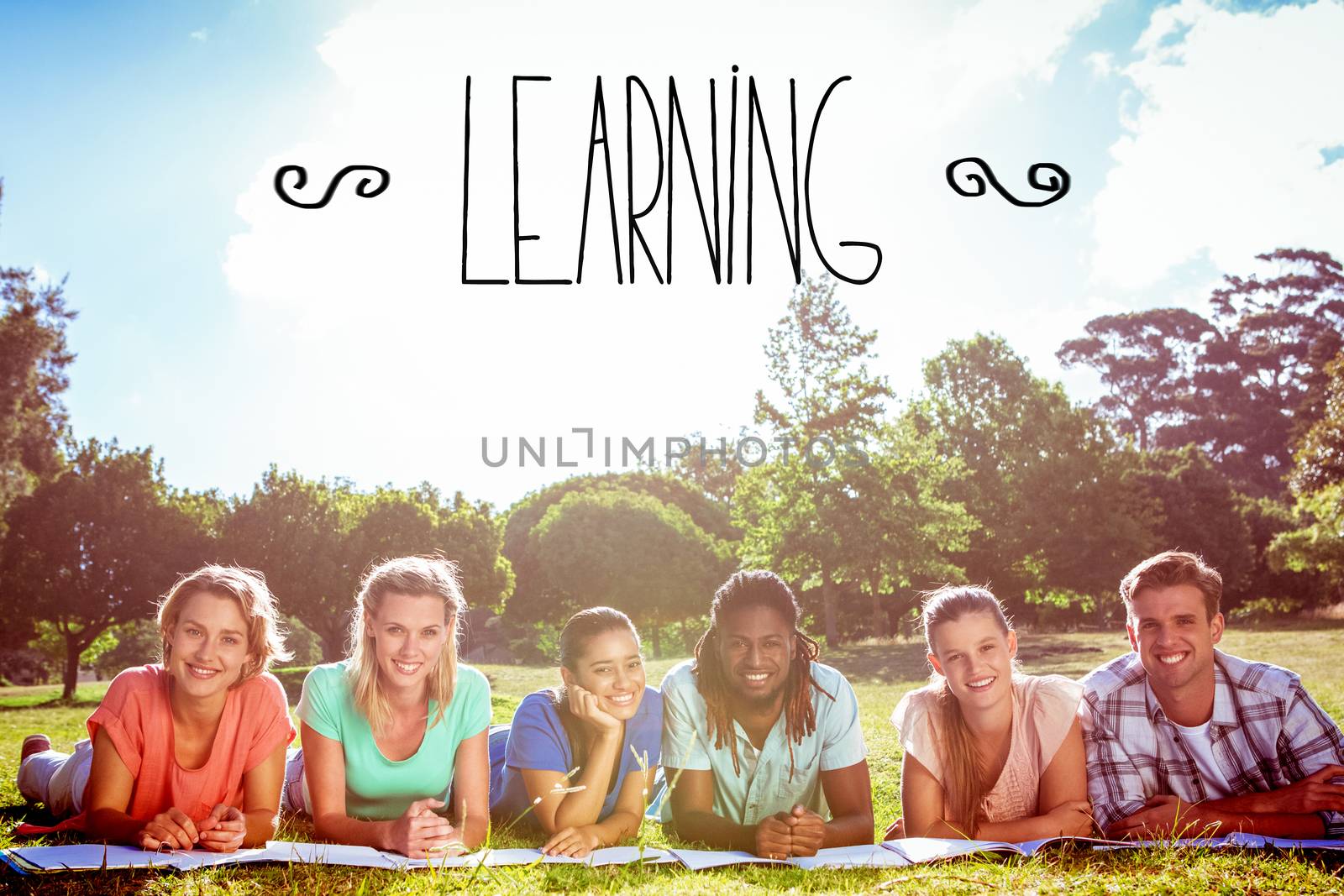 Learning against students studying outside on campus by Wavebreakmedia