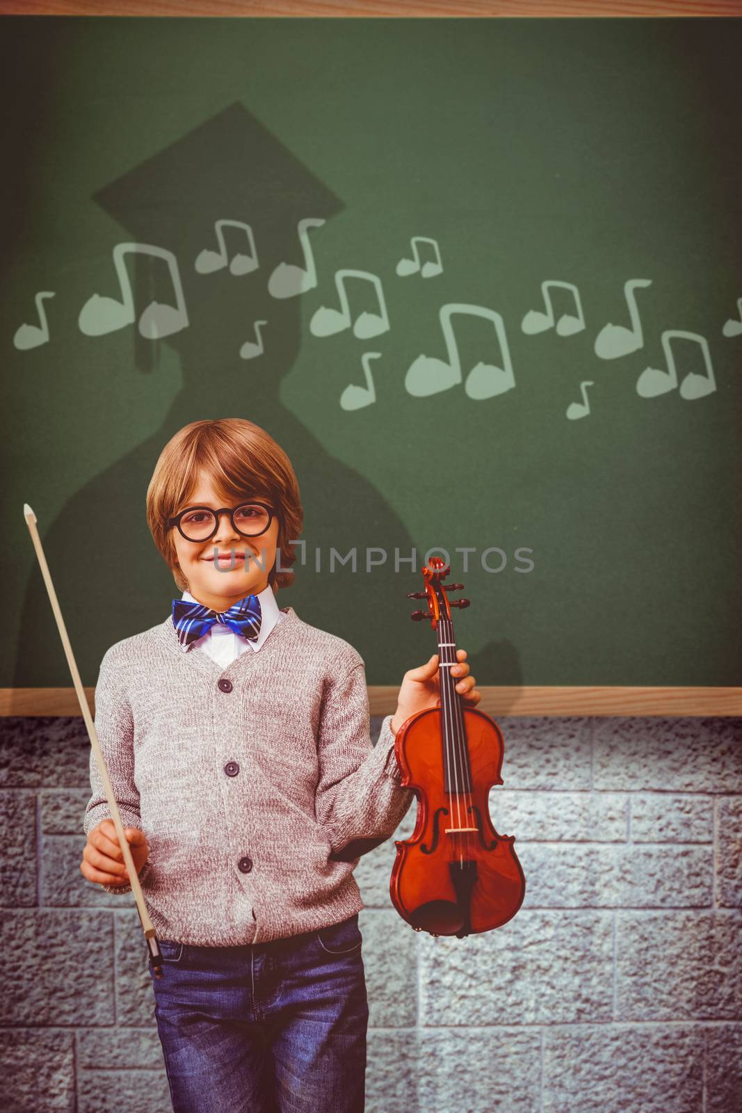 Composite image of pupil with violin by Wavebreakmedia