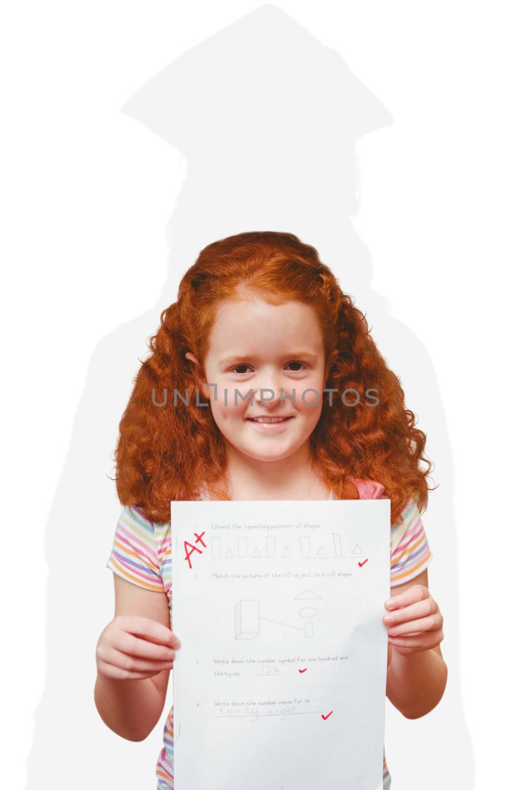 Composite image of pupil showing her a plus test by Wavebreakmedia