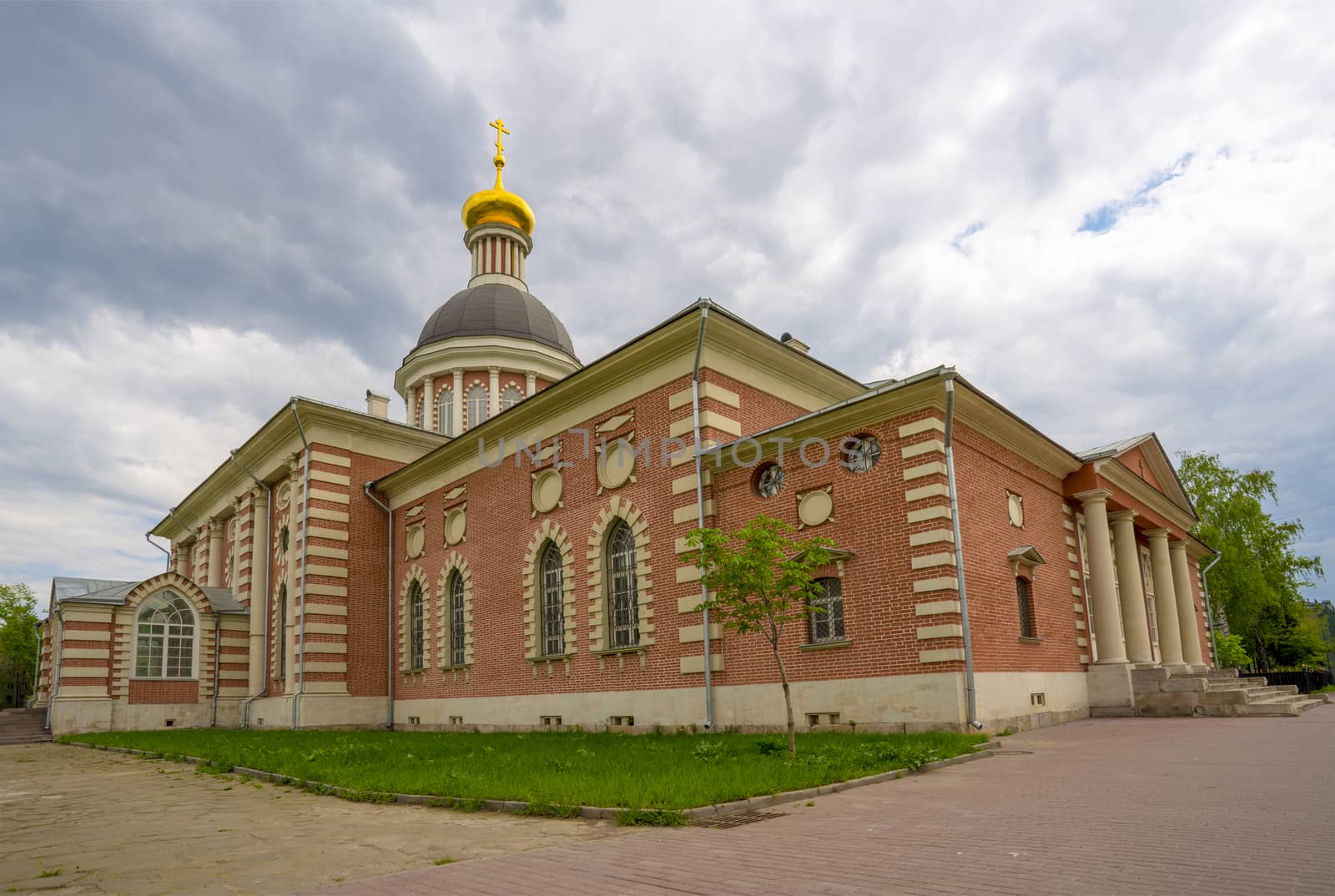 Orthodox churches of traditional Russian classical architectural style in Moscow in the spring