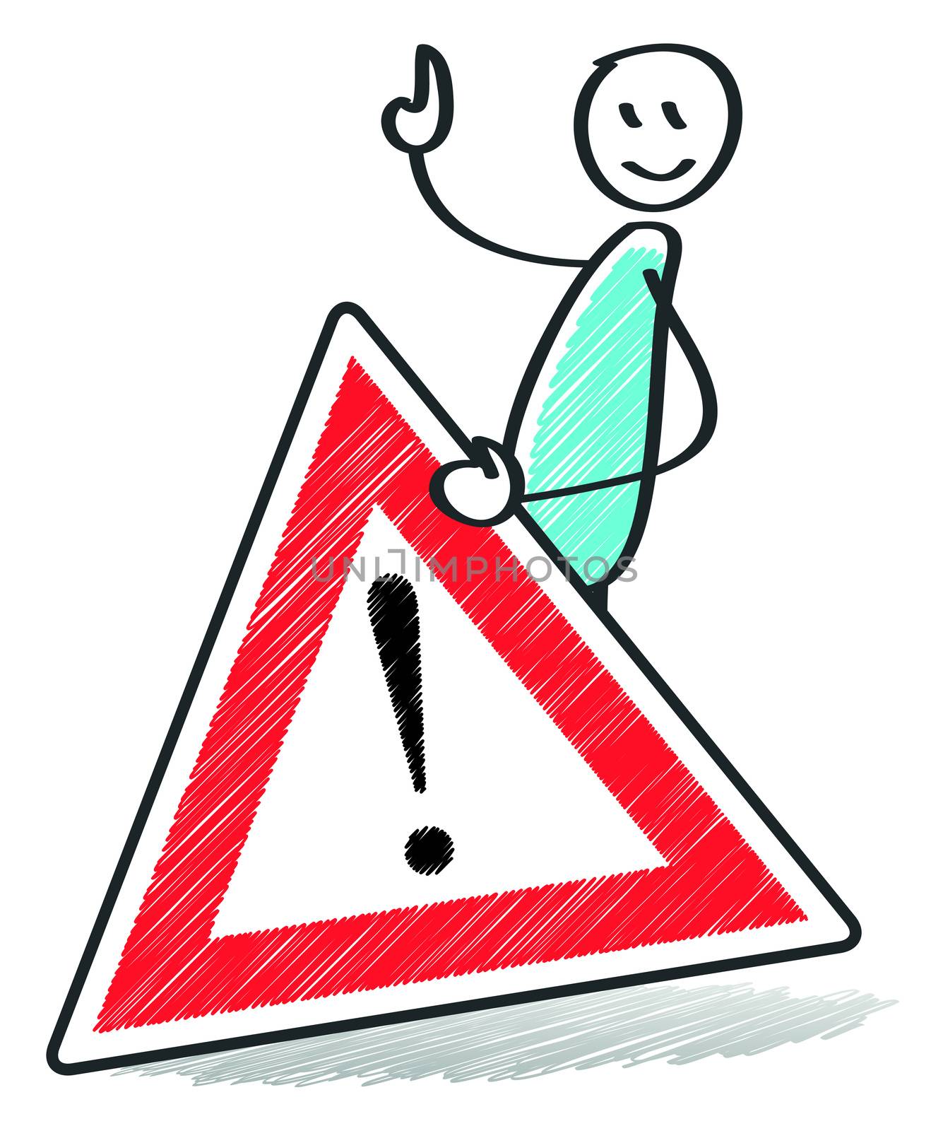 An image of a warning sign with a stick man