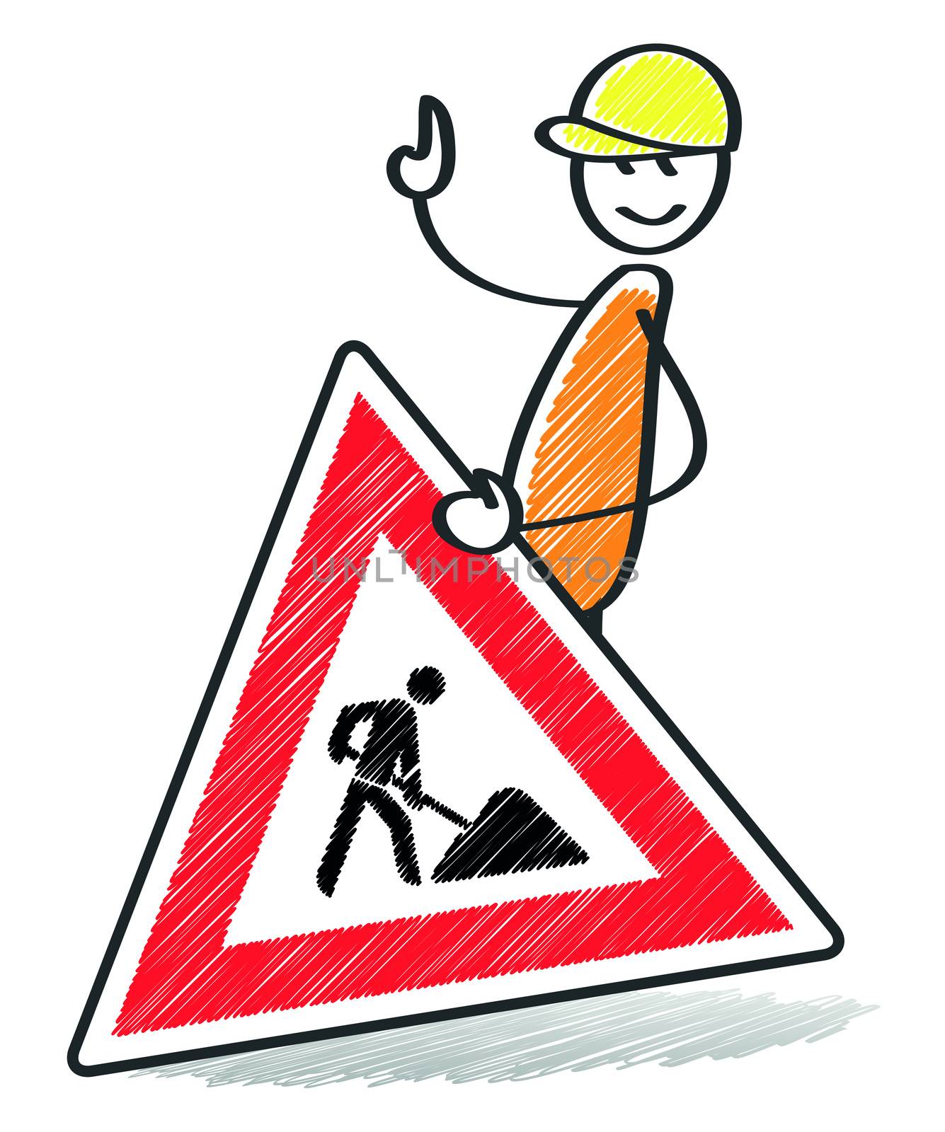 An image of a warning sign with a stick man