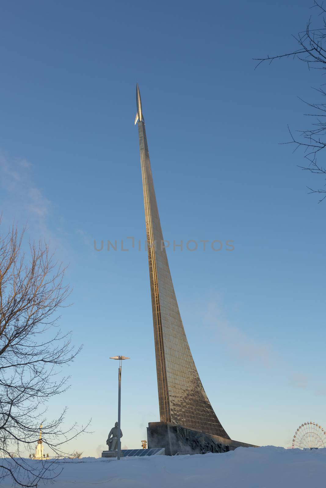 The famous monument at VDNKh in Moscow in winte by rogkoff