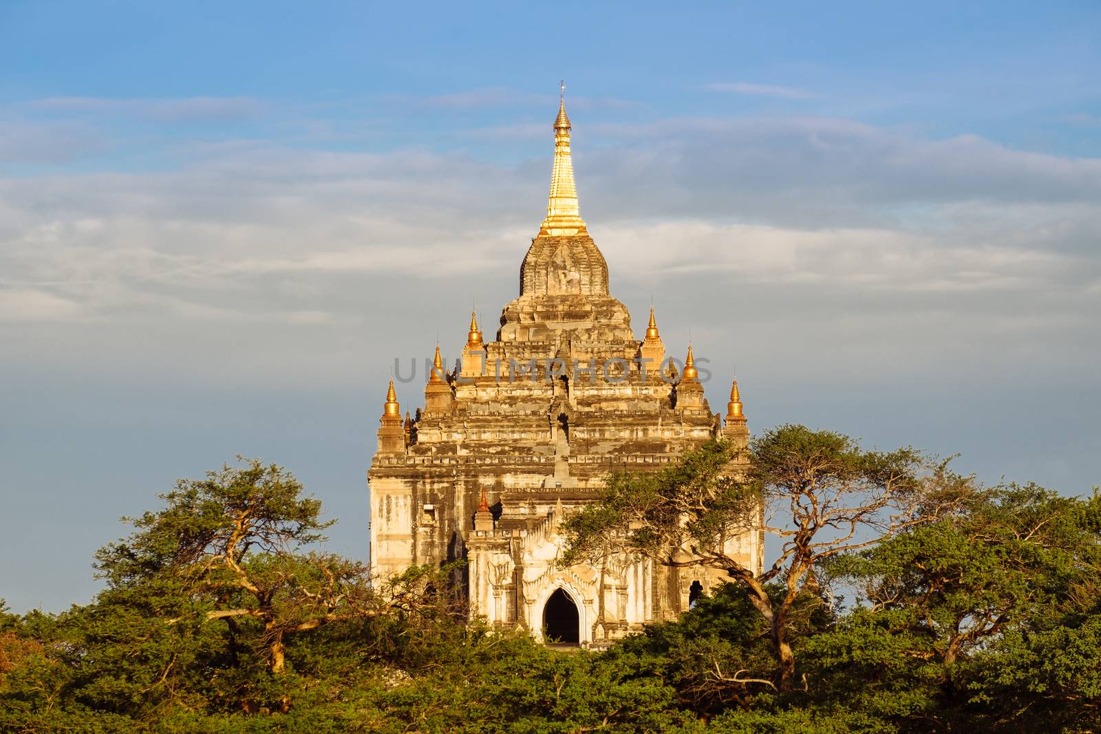 Scenic detail view of beautiful ancient temple in Bagan, Myanmar