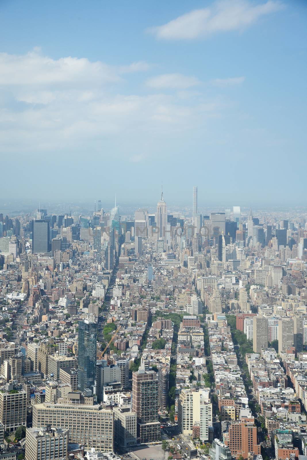 a view of new york downtown as seen from one world trade center observatory deck