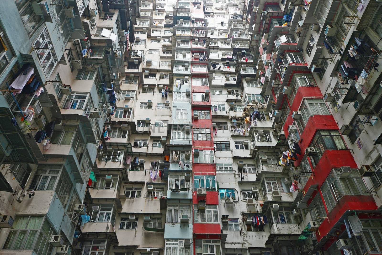 tall and dense apartment tower in Hong Kong