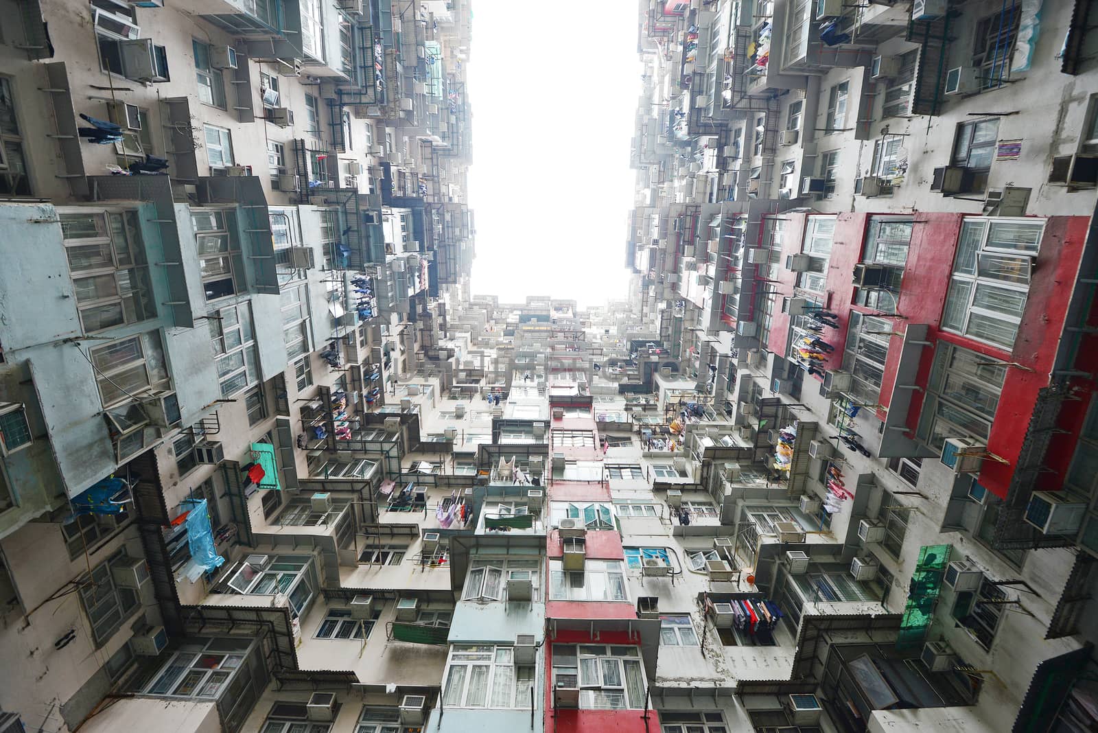 tall and dense apartment tower in Hong Kong