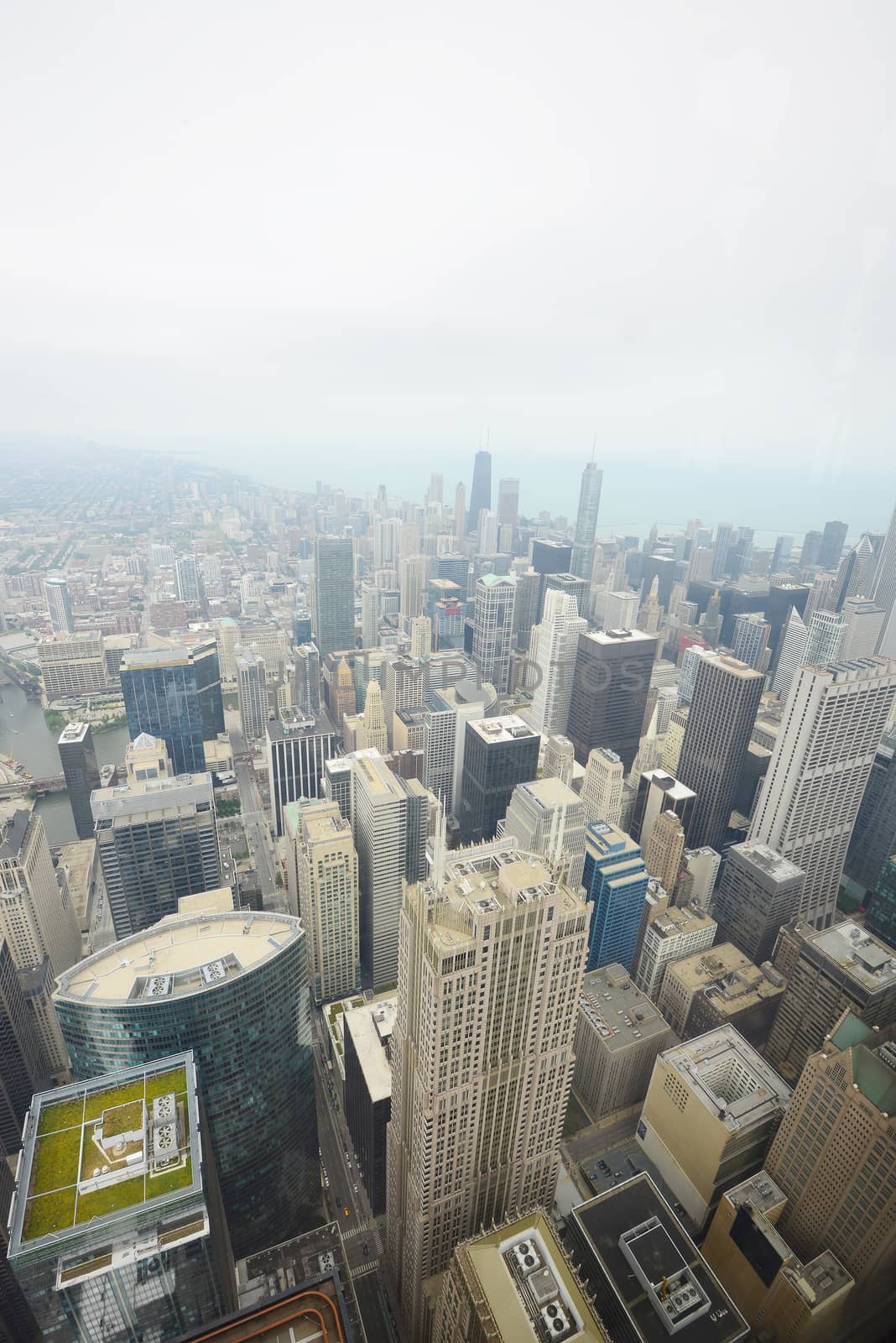 aerial view chicago by porbital