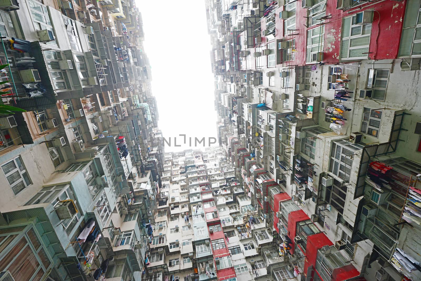 tall and dense apartment tower in Hong Kong