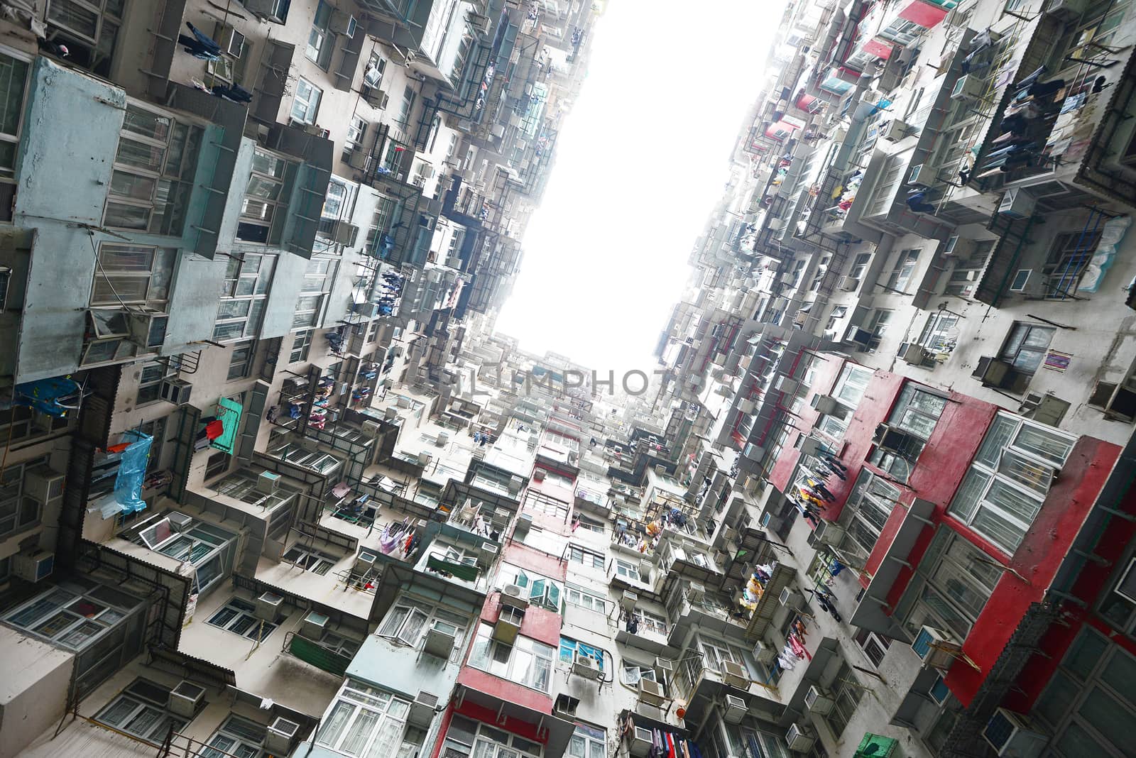 tall and dense apartment tower in Hong Kong