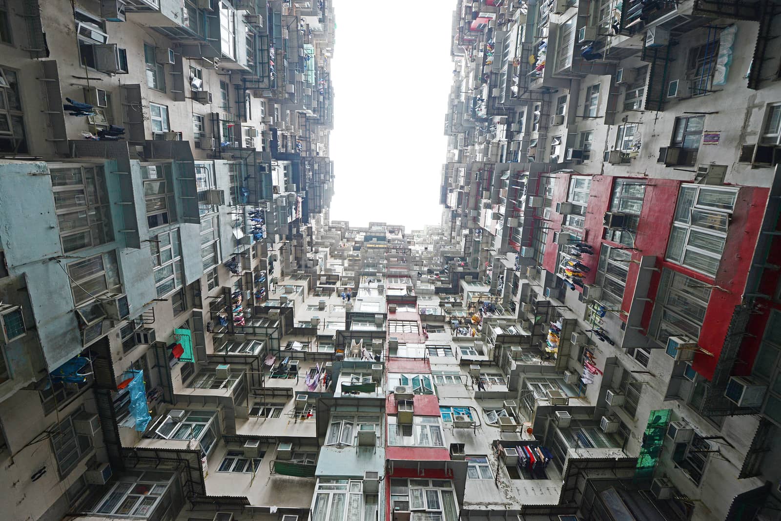 tall and dense apartment tower in Hong Kong