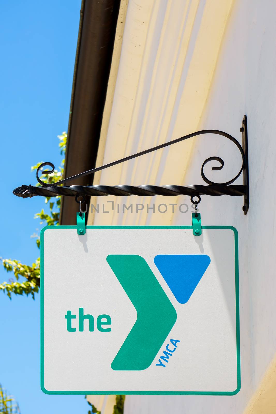 SANTA BARBARA, CA/USA - JULY 26, 2015: YMCA exterior sign and logo. The Young Men's Christian Association is a worldwide organization based in Switzerland.