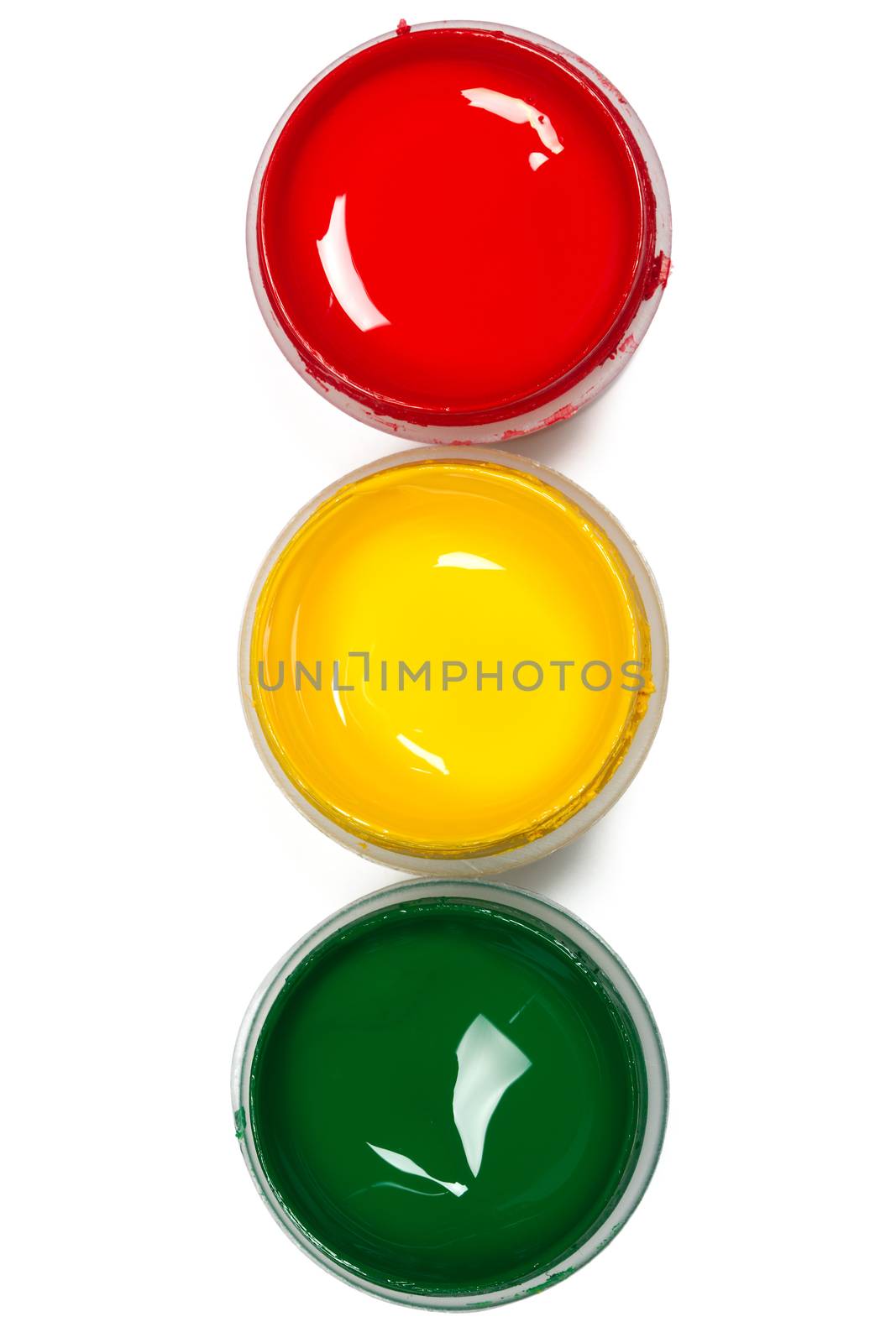 Colorful paints, isolated on white background, with clipping path
