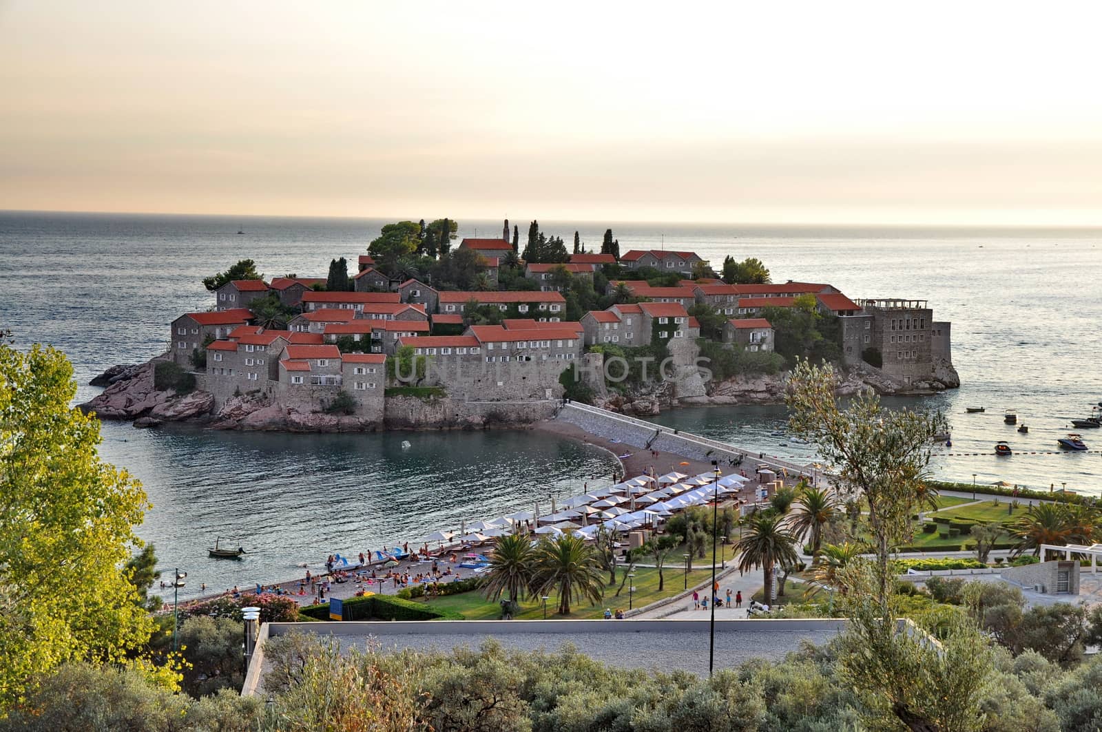 Old town of Sveti Stefan in Montenegro by anderm