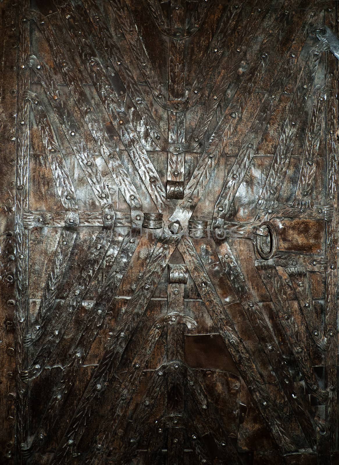 Metal door in medieval house