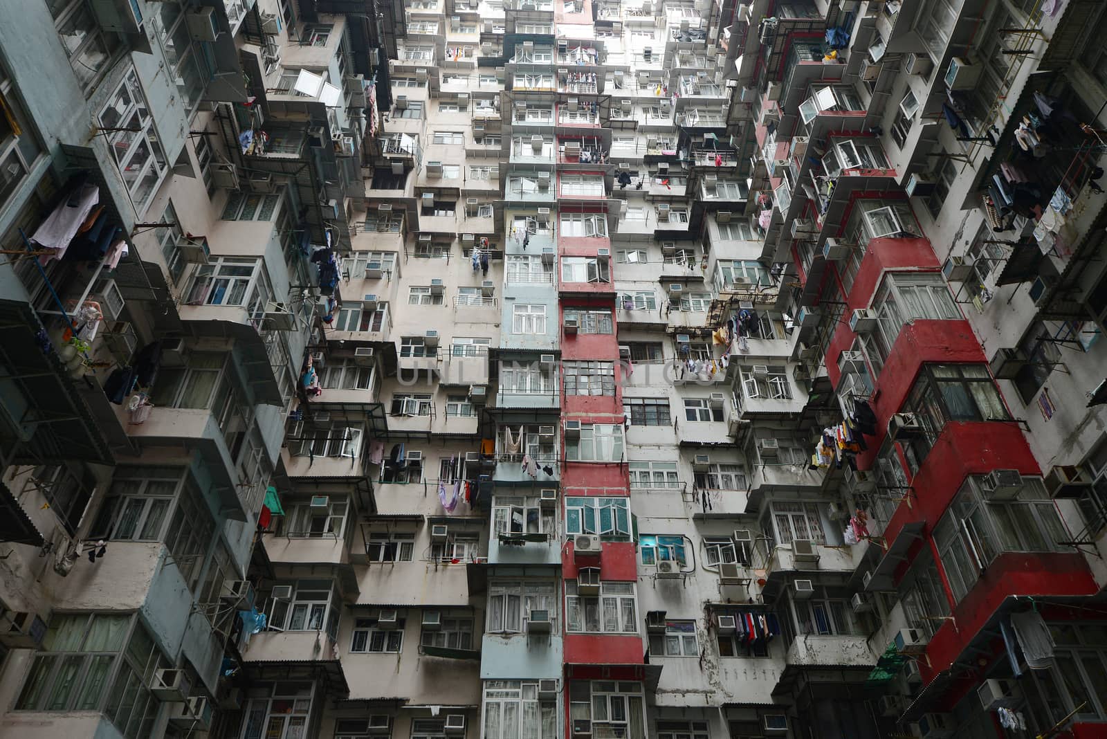 tall and dense apartment tower in Hong Kong