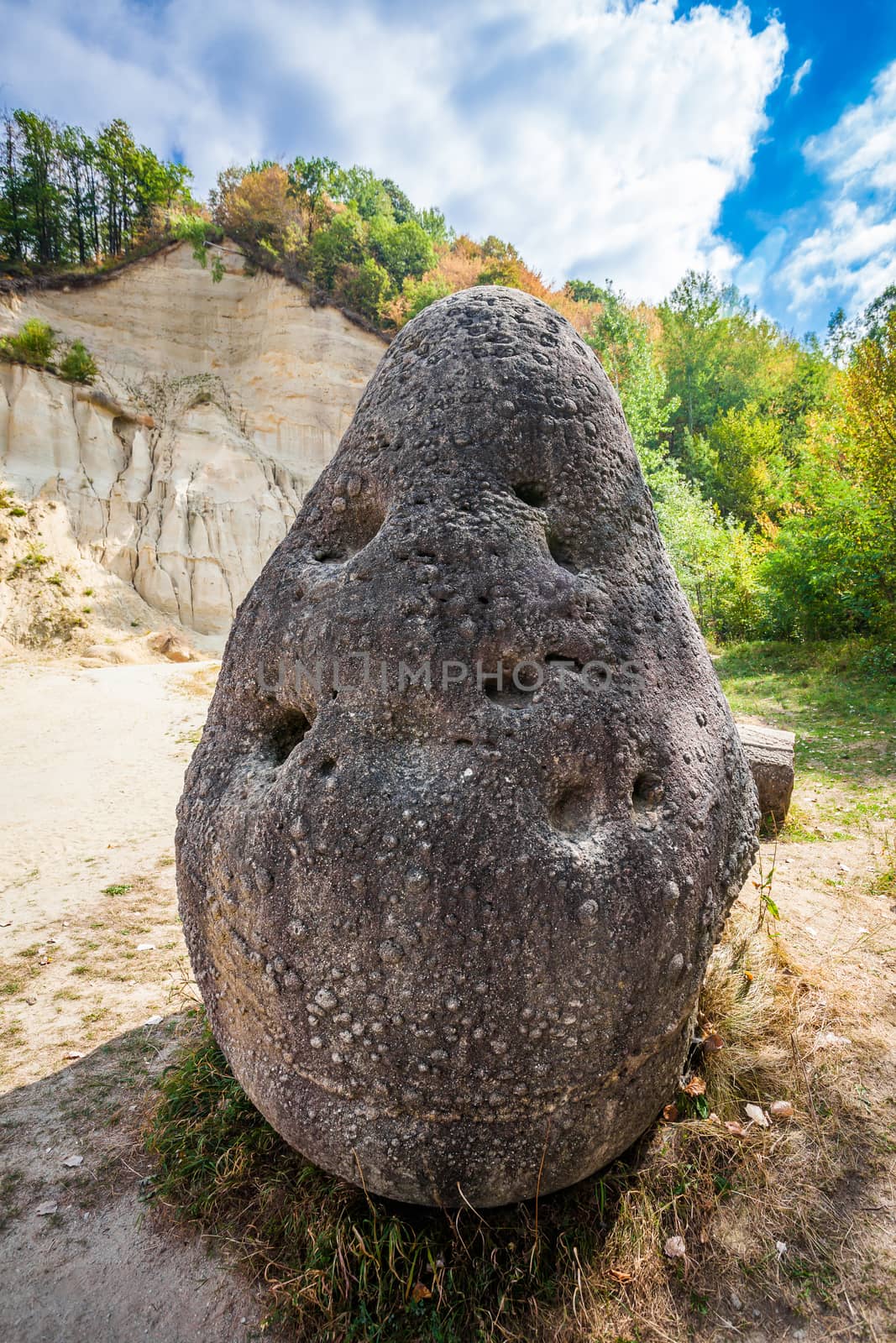 Costesti, Romania - Septemper 2, 2012: The Trovants of Costesti - The Living and Growing Stones of Romania