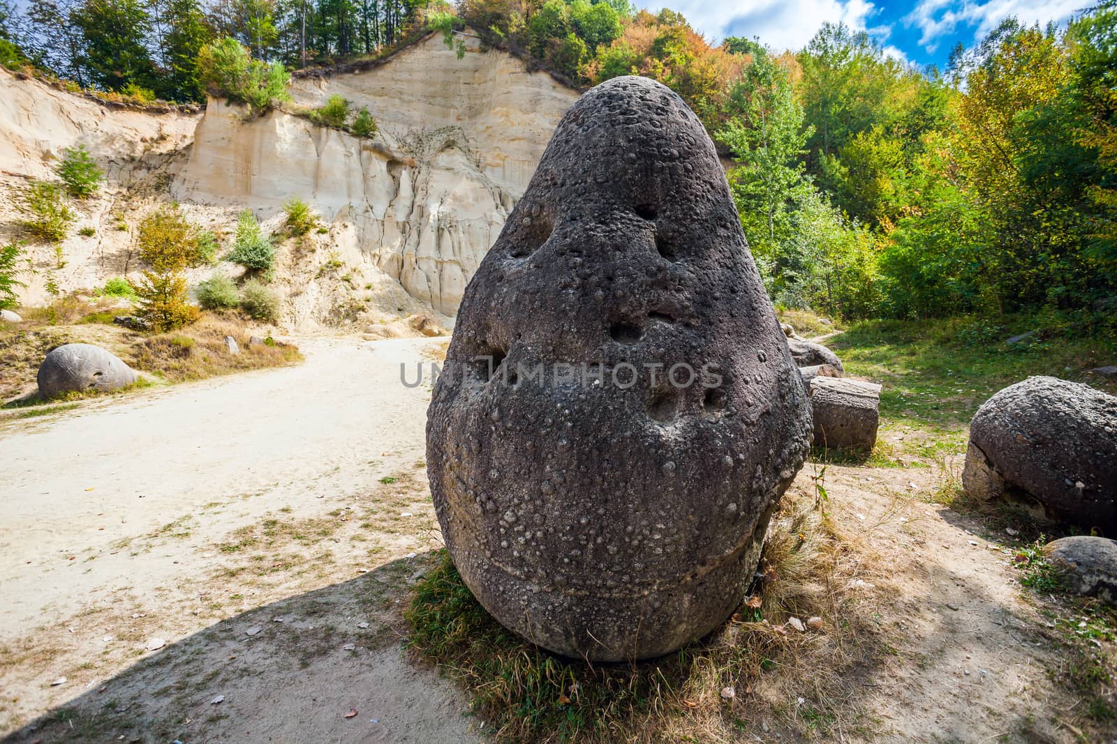 Costesti, Romania - Septemper 2, 2012: The Trovants of Costesti - The Living and Growing Stones of Romania