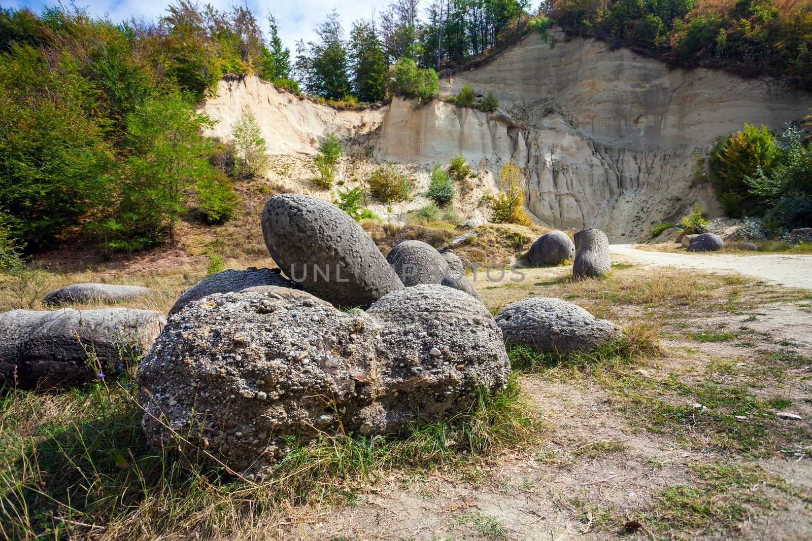 Costesti, Romania - Septemper 2, 2012: The Trovants of Costesti - The Living and Growing Stones of Romania