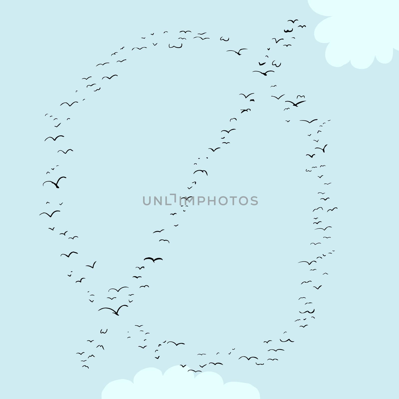 Bird Formation In Minuscule O by TheBlackRhino