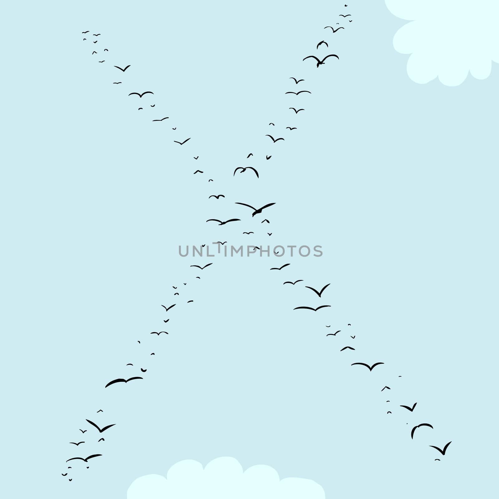 Bird Formation In X by TheBlackRhino