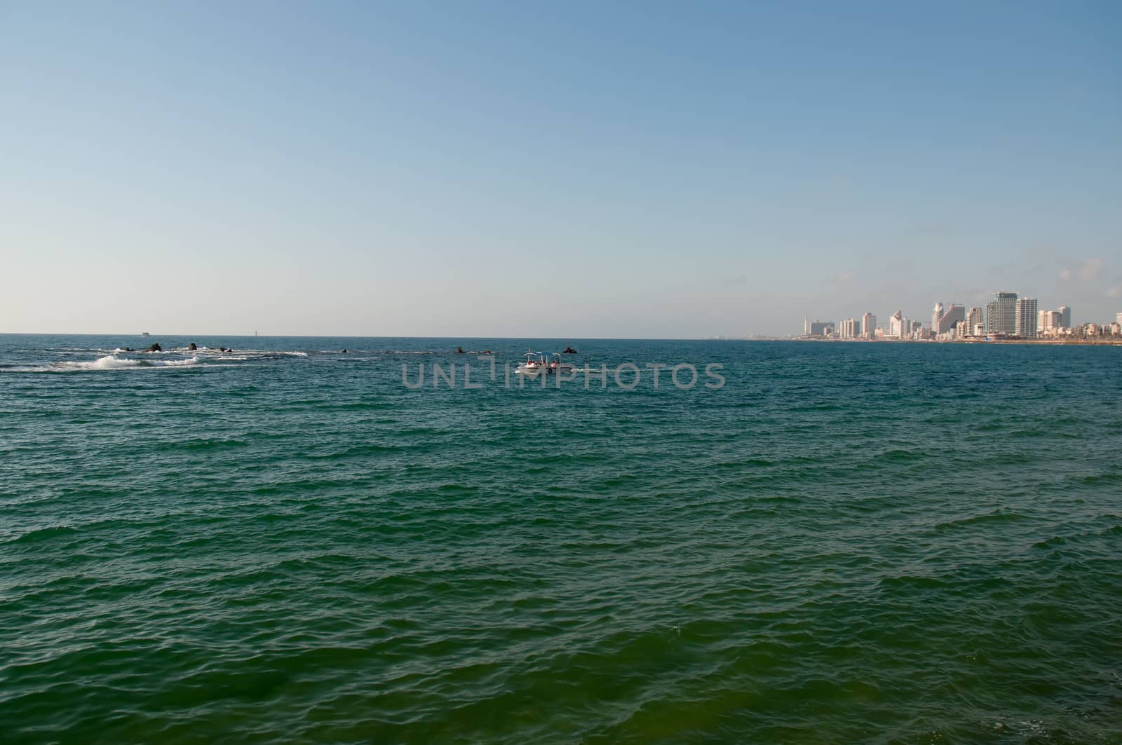 View of the Tel Aviv from Old Jaffa Port .