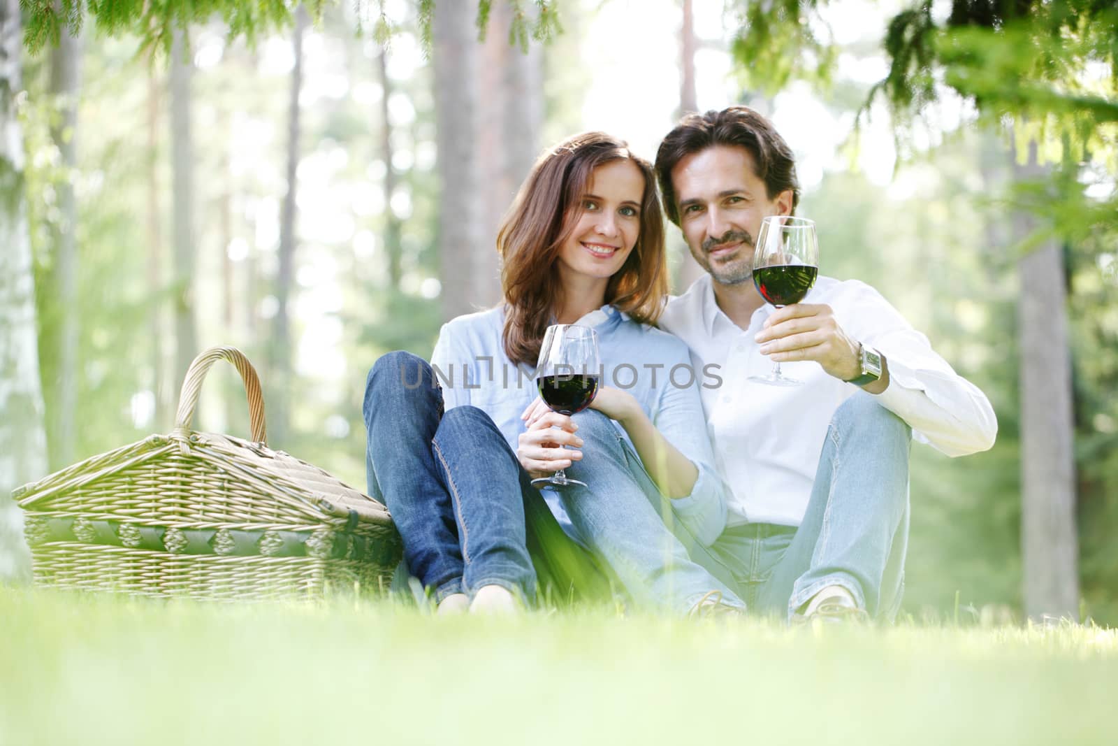 couple at picnic in the park