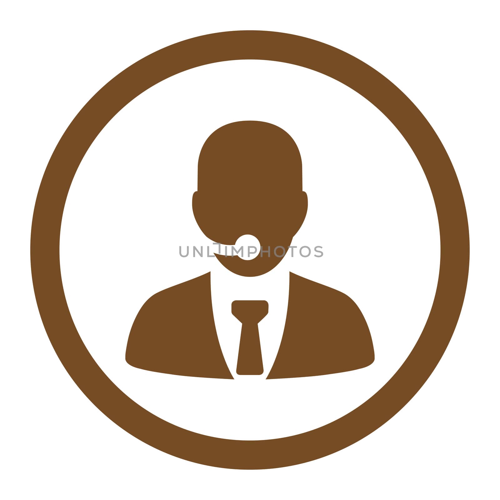 Call center operator flat brown color rounded glyph icon by ahasoft