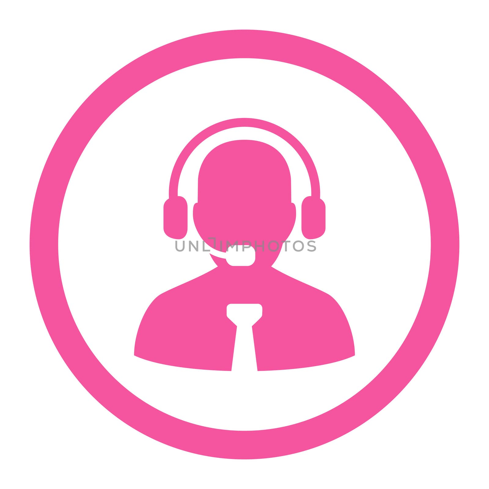 Support chat glyph icon. This rounded flat symbol is drawn with pink color on a white background.