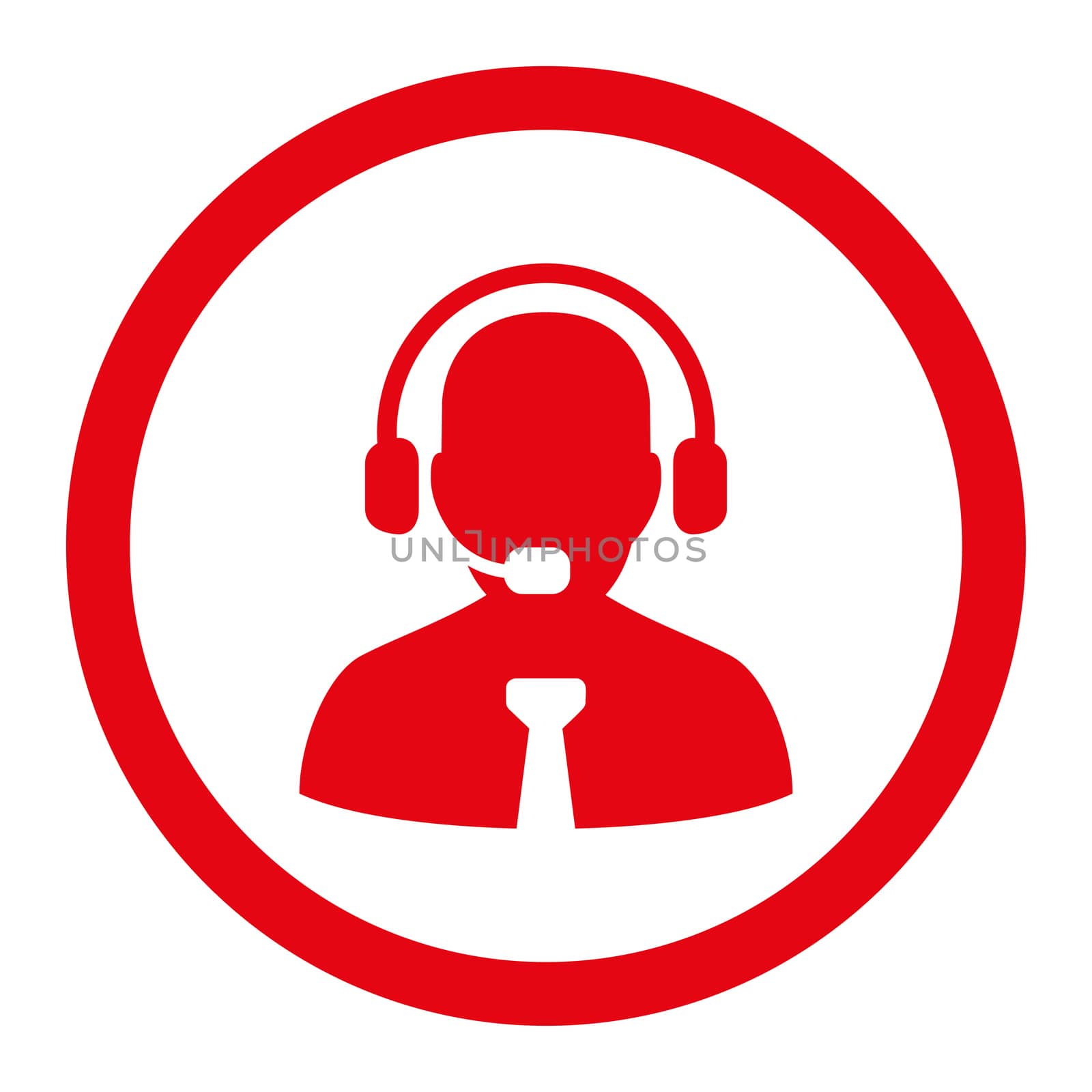 Support chat glyph icon. This rounded flat symbol is drawn with red color on a white background.