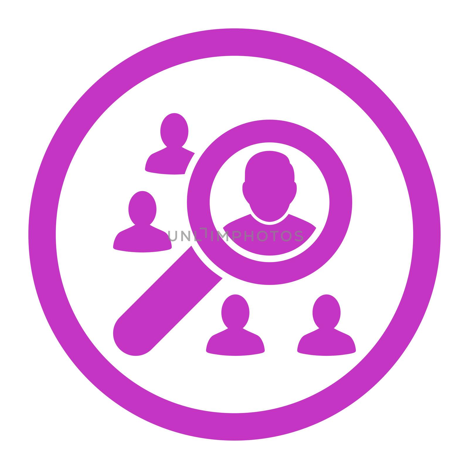 Marketing glyph icon. This rounded flat symbol is drawn with violet color on a white background.