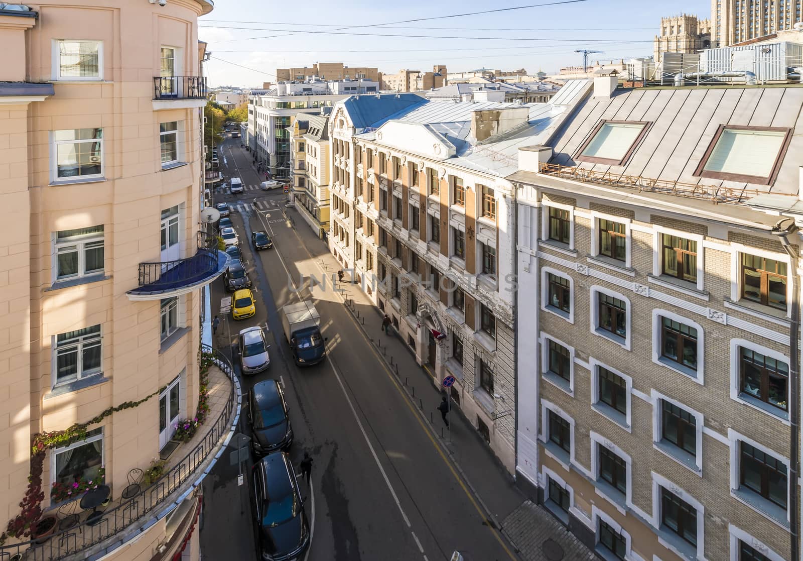 Houses and streets of the historical center of Moscow