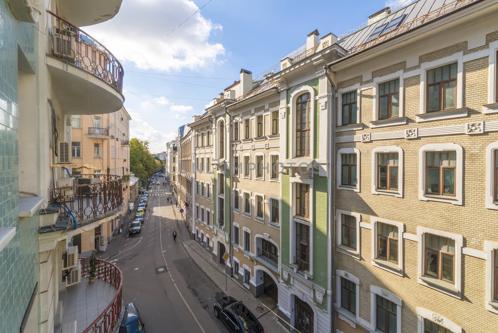 Houses and streets of the historical center of Moscow