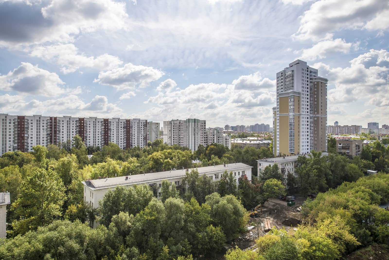 A modern multi-storey residential building in the new district of Mosc