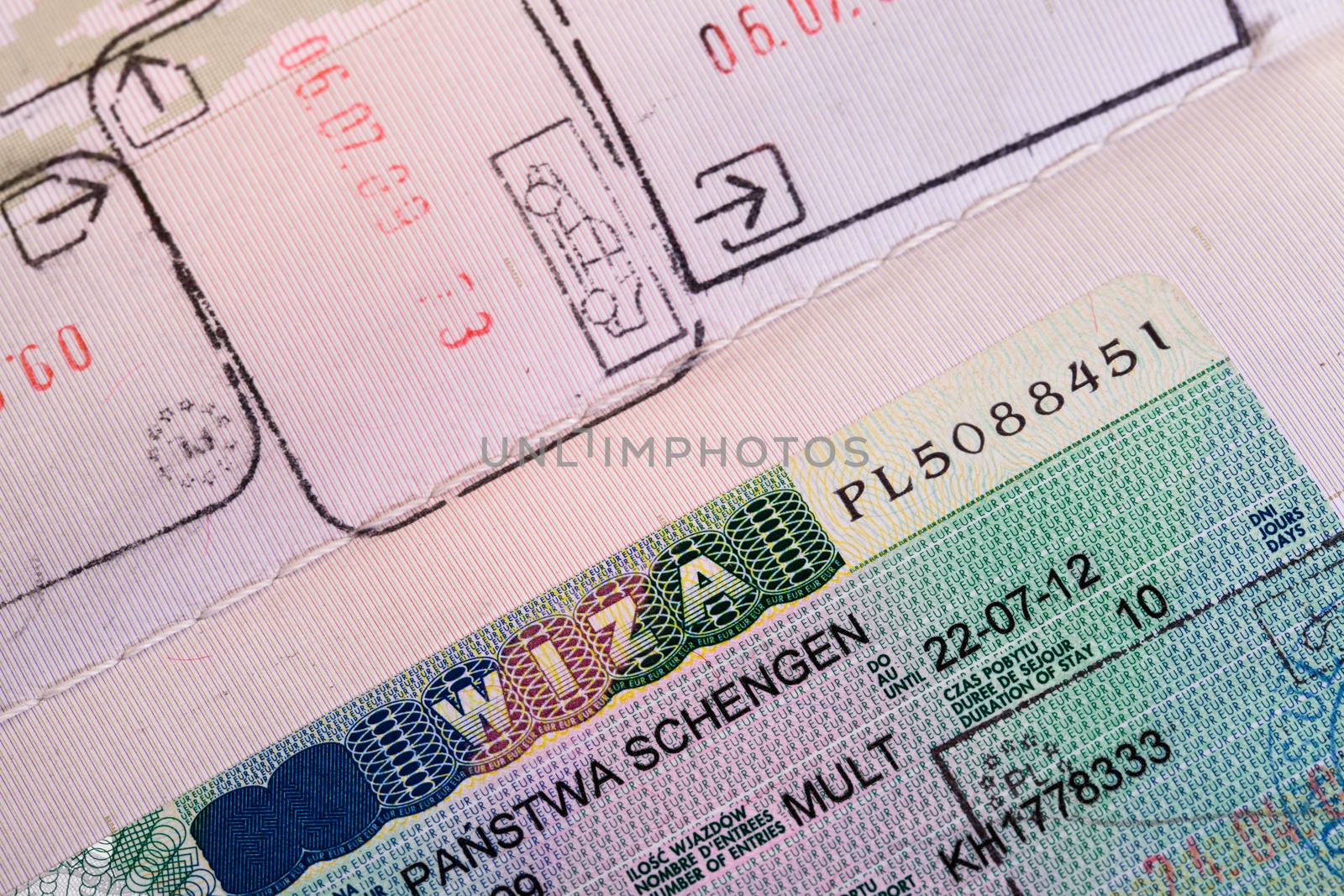 Schengen visa and stamps in your Passport