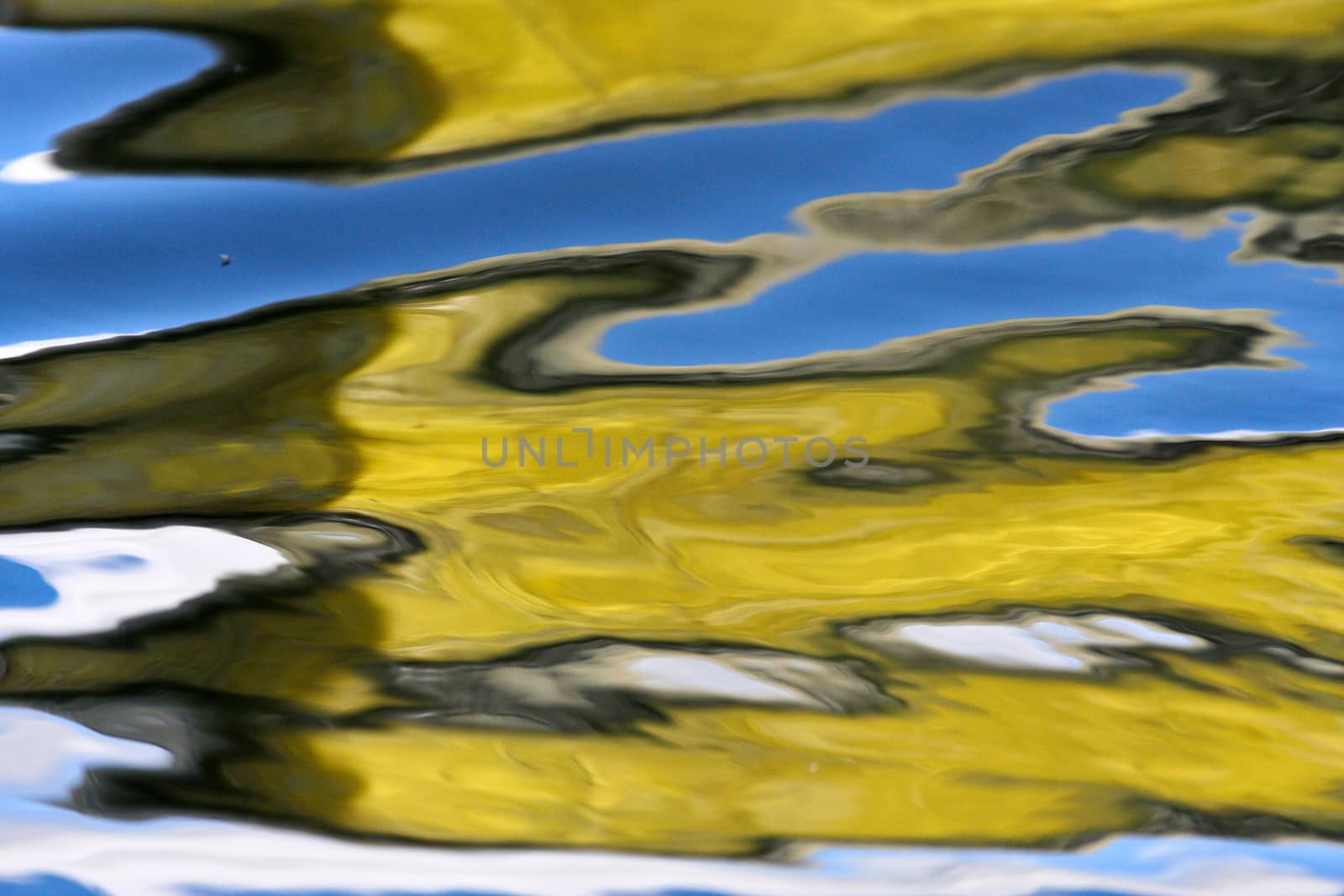 Reflexion on a lake in Denmark with blue colour