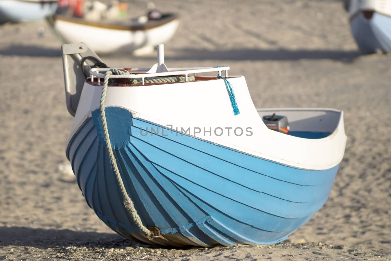 Danish fishing boat on the beach