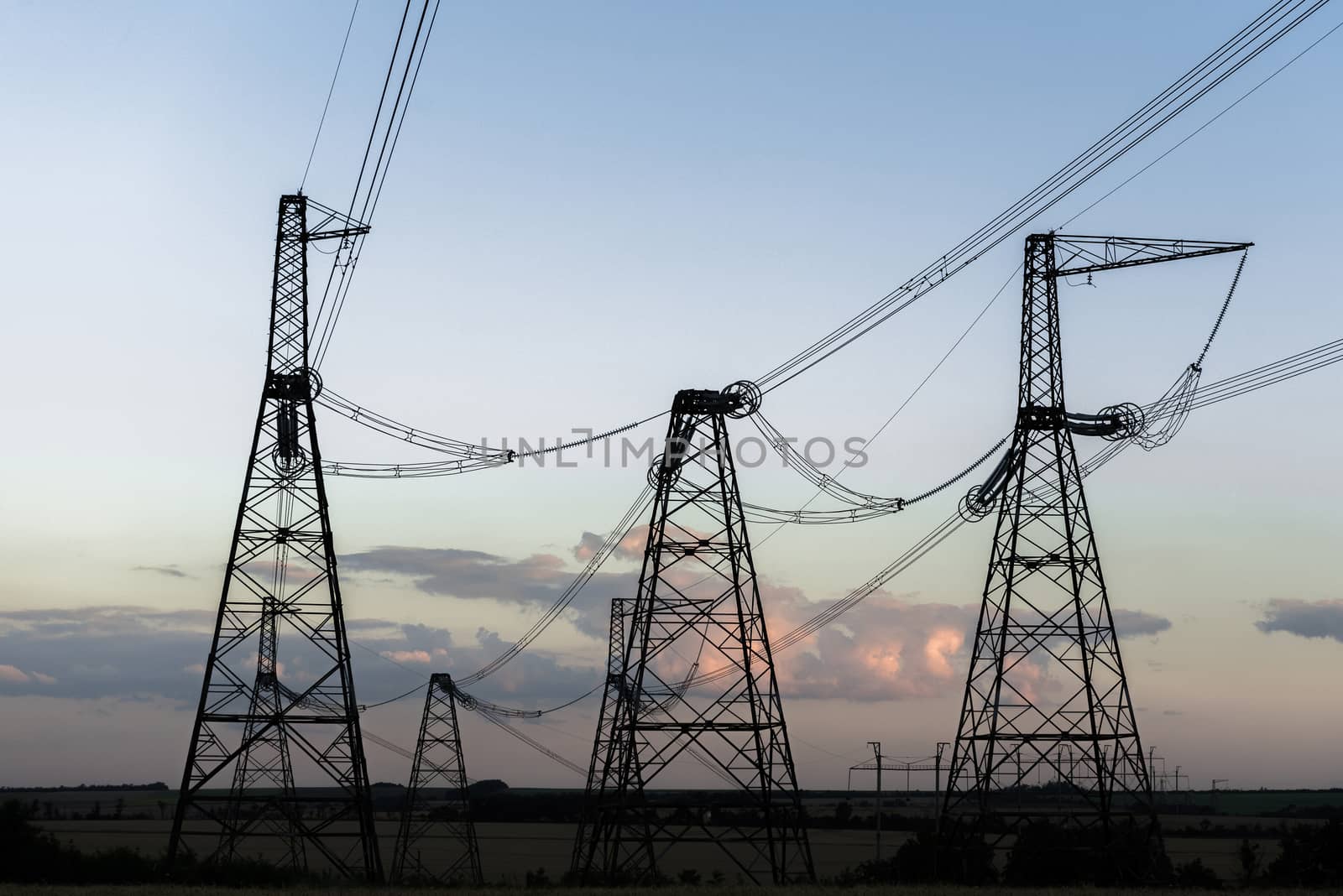 high-voltage power line by Andreua