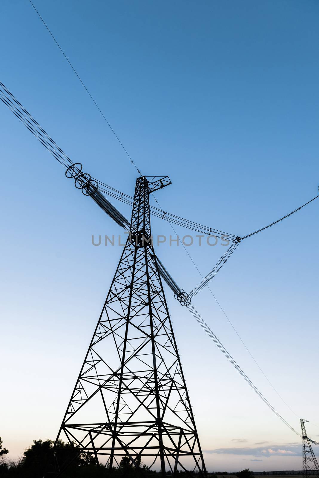 high-voltage power line by Andreua