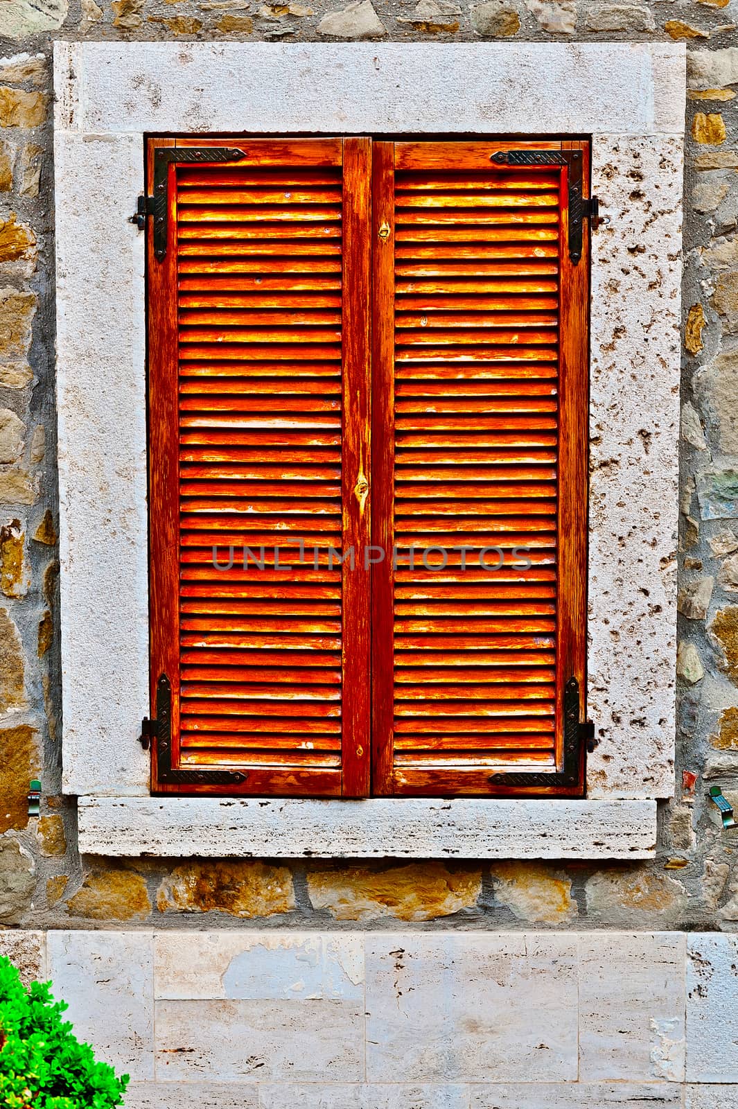Closed Window of Old Building in Italy