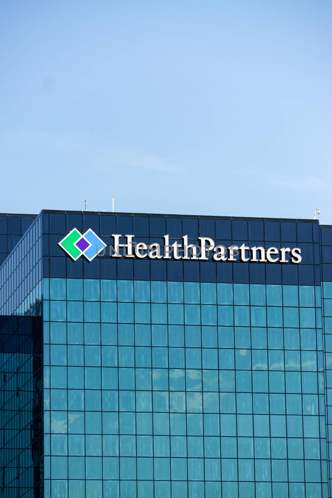 BLOOMINGTON, MN/USA - August 12, 2015: HealthPartners headquarters building. HealthPartners is an integrated, nonprofit health care provider.