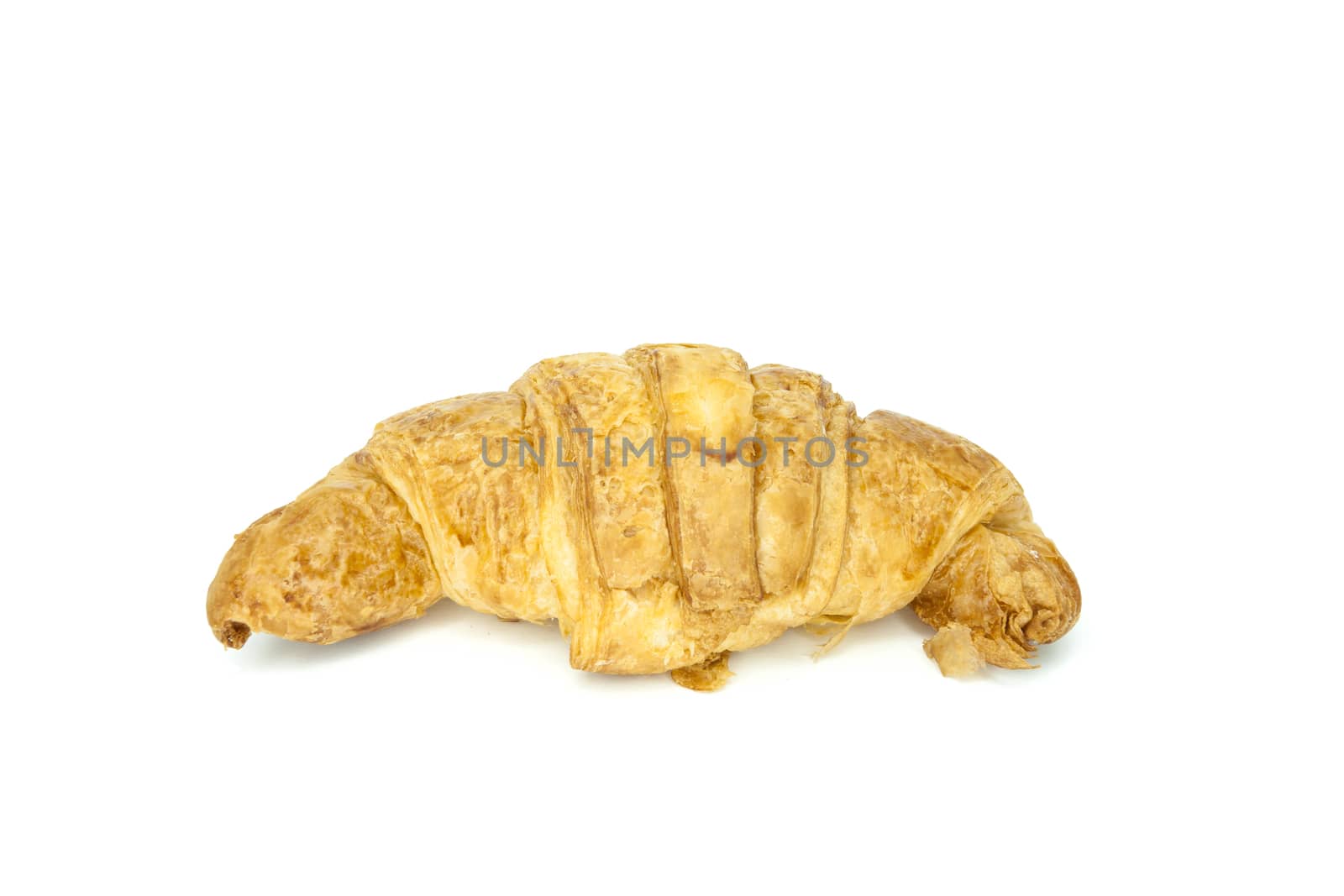 fresh croissant on white background